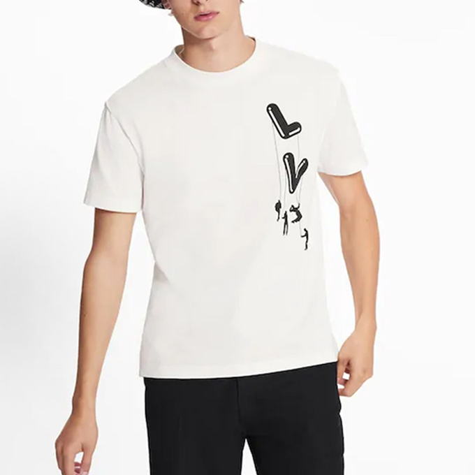 lv louis vuitton parachute figure print short sleeve t-shirt
